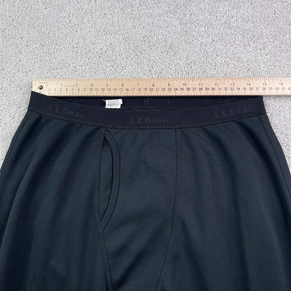 LL Bean Pants Mens Large Black Midweight Thermal Base Layer Bottoms Hiking